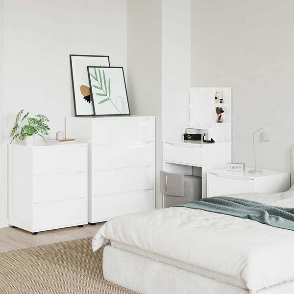 vidaXL Skapītis Augsta spīduma baltā krāsa 60 x 48 x 81 cm