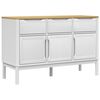vidaXL kumode FLORO, balta, 114x43x74 cm, priedes masīvkoks