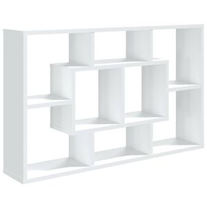 vidaXL sienas plaukts, balts, 85x16x52,5 cm, inženierijas koks