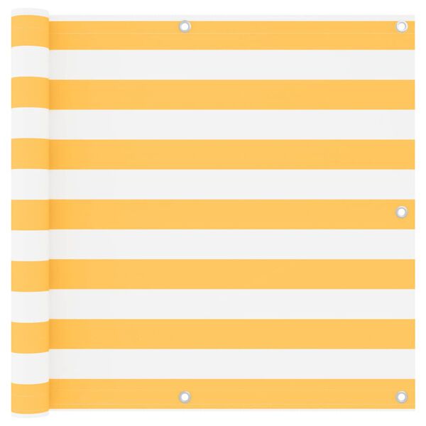 vidaXL balkona aizslietnis, 90x400 cm, balts un dzeltens audums