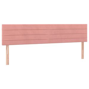 vidaXL gultas galvgaļi, rozā, 160x5x78/88 cm, samts
