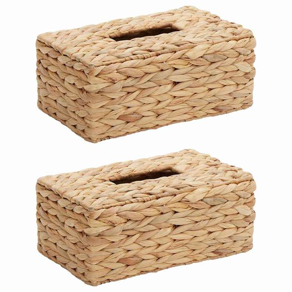 vidaXL Salvetes kastes vāki 2 pcs Ūdens hiacintes 27.5 x 16.5 x 14 cm