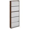 vidaXL apavu plaukts ar spoguli, 5 nodalījumi, 63x17x169,5 cm