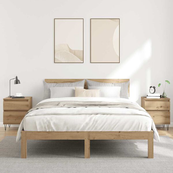 vidaXL naktsskapī&scaron;i 2 gab. koka krāsa 40x35x50 cm inženierijas koks