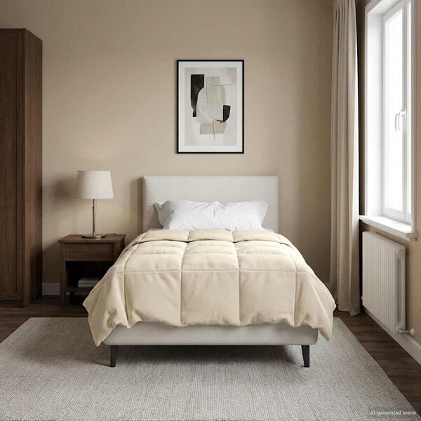 vidaXL Vasaras segas Tiltiņ&scaron; Krēmkrāsa 155 x 200 cm Mikro&scaron;ķiedra