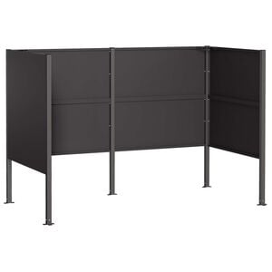 vidaXL Atkritumu tvertņu ekrāns 167 x 85 x 113 cm Tērauds Melns