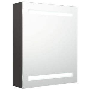 vidaXL vannasistabas skapītis ar spoguli un LED, pelēks, 50x14x60 cm