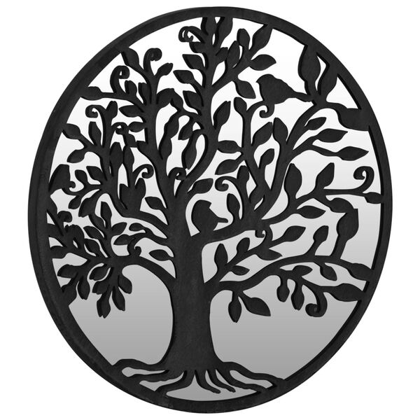 vidaXL dārza spogulis, melns, 60x2,5 cm, dzelzs, izmanto&scaron;anai ārā