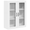 vidaXL Sienas stikla skapis PORTO Balts 80 x 31 x 100 cm