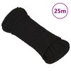 vidaXL darba virve, melna, 4 mm, 25 m, poliesters