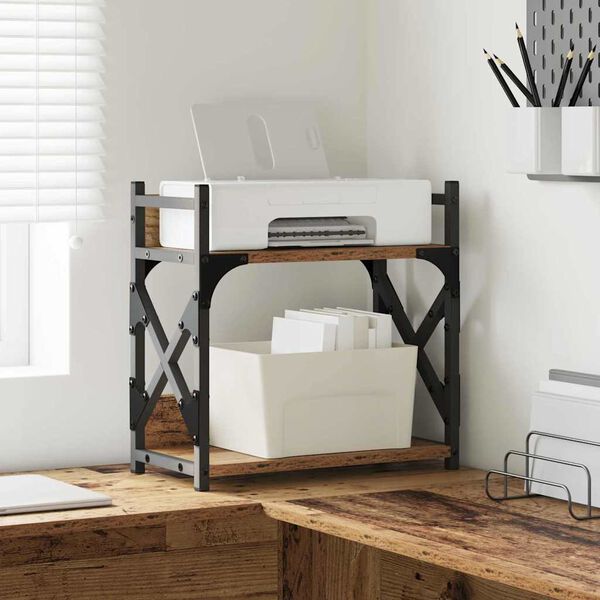 vidaXL Printera statīvs Vecs koks 40 x 20 x 40 cm Inženierijas koks