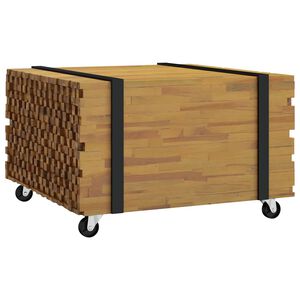 vidaXL Kafijas galdiņ&scaron; Brūna 60 x 60 x 38 cm Ciets tek&scaron;a koks