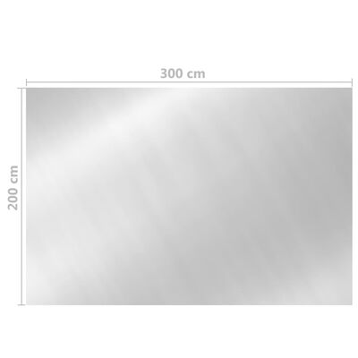 vidaXL baseina pārklājs, 300x200 cm, PE, sudraba krāsā