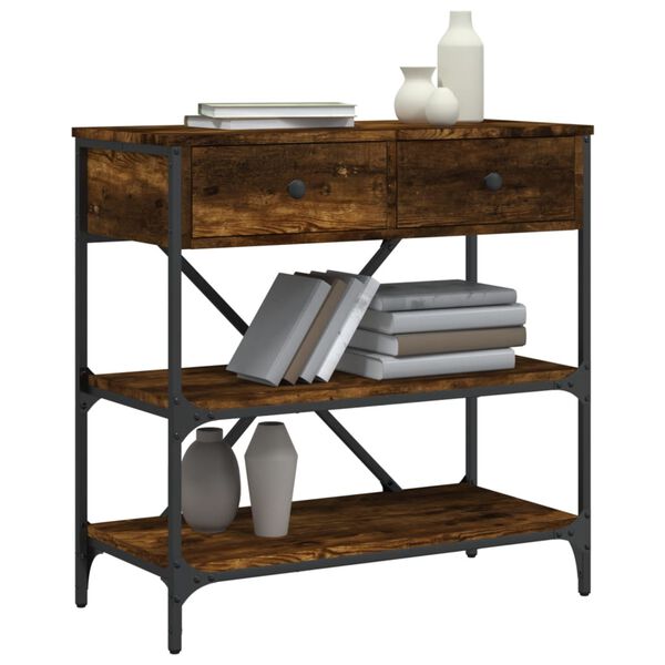 vidaXL konsoles galdiņš, ozolkoka, 75x34,5x75 cm, inženierijas koks