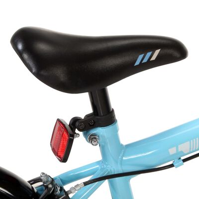 vidaXL bērnu velosipēds, 14 collas, melns ar zilu