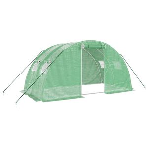 vidaXL siltumnīca ar tērauda rāmi, zaļa, 8 m&sup2;, 4x2x2 m