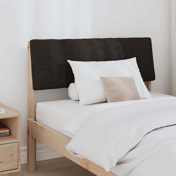 vidaXL Mīkstināts gultas galvgalis Melna 90 cm Ciets priedes koks