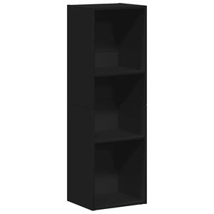 vidaXL grāmatu plaukts, 36x30x114 cm, melns, inženierijas koks