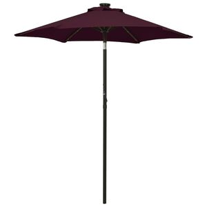 vidaXL saulessargs ar LED gaismām, bordo sarkans, 200x211cm, alumīnijs