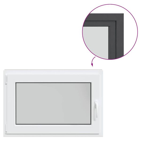 vidaXL pagraba logs "RISOR", 90x50 cm, verami un atgāžami, DIN, pa kreisi, antracīta krāsā