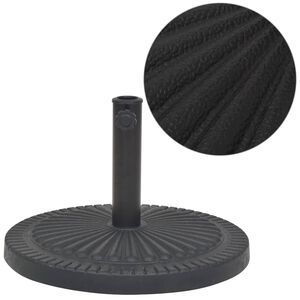 vidaXL saulessarga pamatne, sveķu materiāls, apaļa, melna, 14 kg