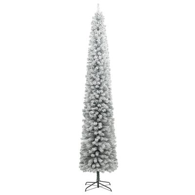 vidaXL mākslīgā Ziemassvētku egle, rotājumi, sniegs, 300 LED, 300 cm