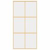 vidaXL bīdāmās durvis, zeltainas, 102,5x205 cm, ESG stikls, alumīnijs