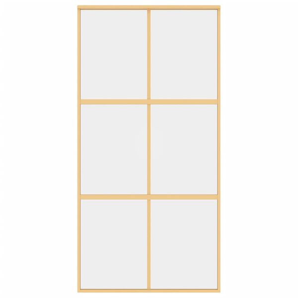 vidaXL bīdāmās durvis, zeltainas, 102,5x205 cm, ESG stikls, alumīnijs