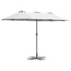 vidaXL Dārza parasols Smilšu 370 x 197 x 239 cm Pulverkrāsots tērauds