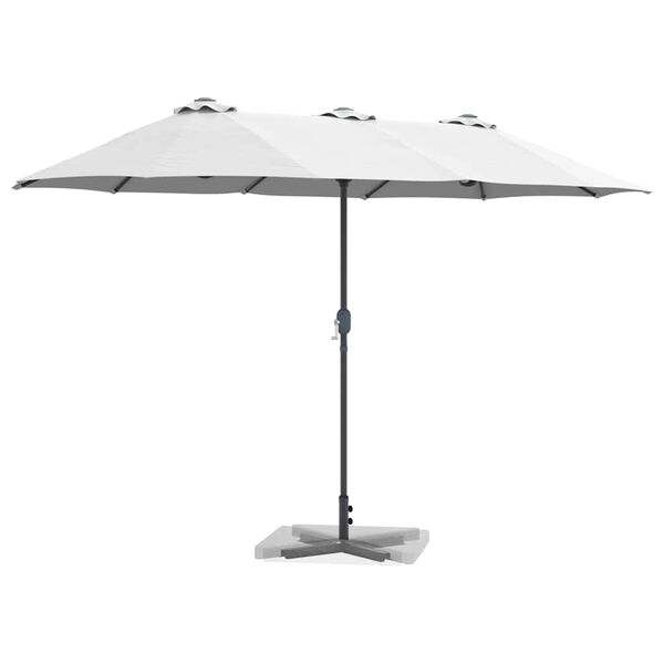 vidaXL Dārza parasols Smilšu 370 x 197 x 239 cm Pulverkrāsots tērauds