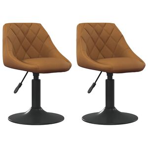 vidaXL Vērpjami ēdamistabas krēsli 2 pcs Brūna 46 x 44 x 77.5 cm
