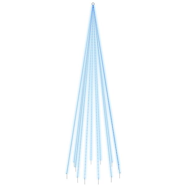 vidaXL Ziemassvētku egle karoga mastam, 732 zilas LED, 500 cm