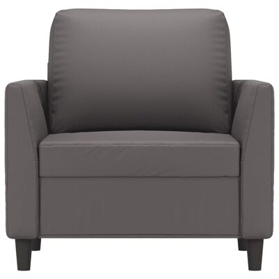 vidaXL atpūtas krēsls, pelēks, 60 cm, mākslīgā āda
