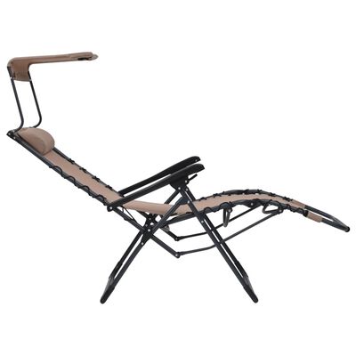 vidaXL salokāmi pludmales krēsli, 2 gab., pelēkbrūns tekstilēns
