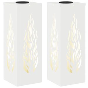 vidaXL Saules LED ceļa gaisma 2 gab. Silti balts 18 x 18 x 50 cm