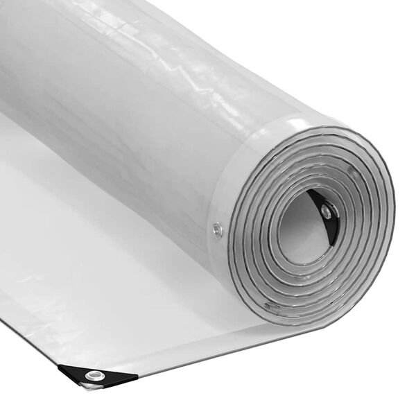 vidaXL Caurspīdīgs brezents ar cilpām 2x12 m Polietilēns