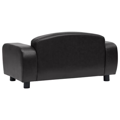 vidaXL suņu dīvāns, melns, 80x50x40 cm, mākslīgā āda