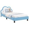 vidaXL Bērnu gultas rāmis ar galvgali Zila 90 x 200 cm PU