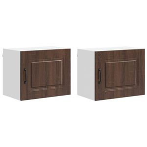 vidaXL Trauku ma&scaron;īnas panelis Kalmar 2 pcs Brūns ozols 50 x 31 x 40 cm