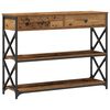 vidaXL Konsoles galds ar atvilktni Vecs koks 100 x 28 x 75 cm