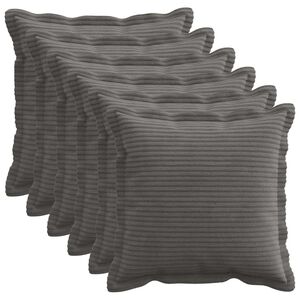 vidaXL Spilvenu pārvalks 6 gab. HOUTEN Tum&scaron;i pelēka 30 x 30 cm