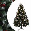 vidaXL Mākslīgā Ziemassvētku egle, zaļa, ar bumbiņām 150 cm 150 LED