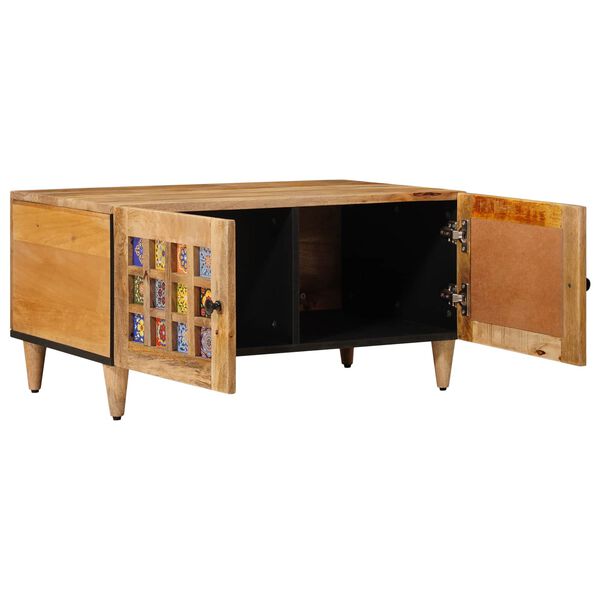 vidaXL Kafijas galdiņ&scaron; Dabiska 80 x 50 x 40 cm Cieta mango koksne