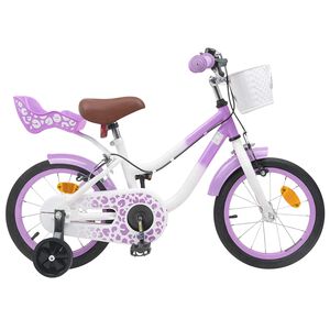 vidaXL Bērnu Velosipēds 12 Collas no 2-4 gadiem Violeta