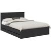 vidaXL Gultas rāmis ar atvilktni Melna 160 x 200 cm Inženieru koks