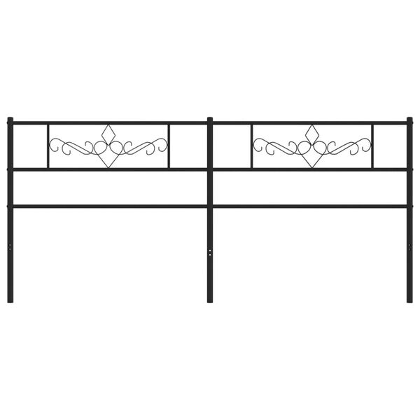 vidaXL gultas galvgalis, metāls, melns, 193 cm
