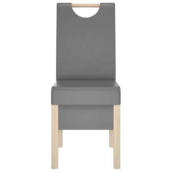 vidaXL virtuves krēsli, 6 gab., pelēka mākslīgā āda