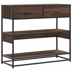 vidaXL konsoles galdiņ&scaron;, brūna koka, 90x35x80 cm, inženierijas koks