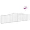 vidaXL arkveida gabiona grozi, 15 gb., 400x30x80/100cm, cinkota dzelzs