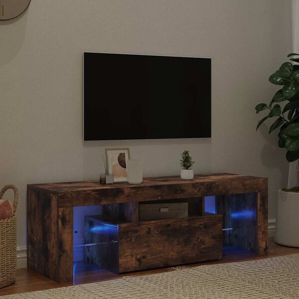 vidaXL TV skapītis ar LED lampiņām, ozolkoka krāsa, 120x35x40 cm